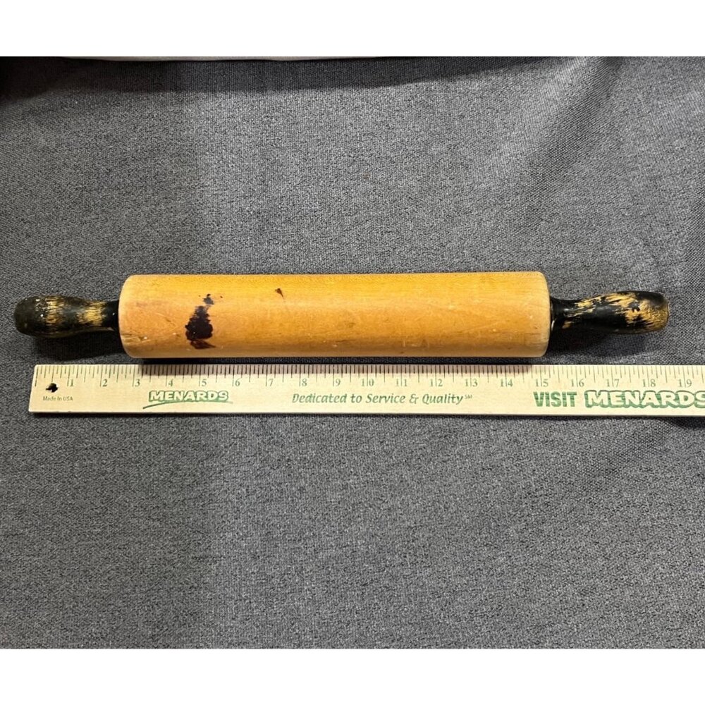 Vintage Wooden Rolling Pin Farmhouse Kitchen Decor Used - Picture 6 of 9